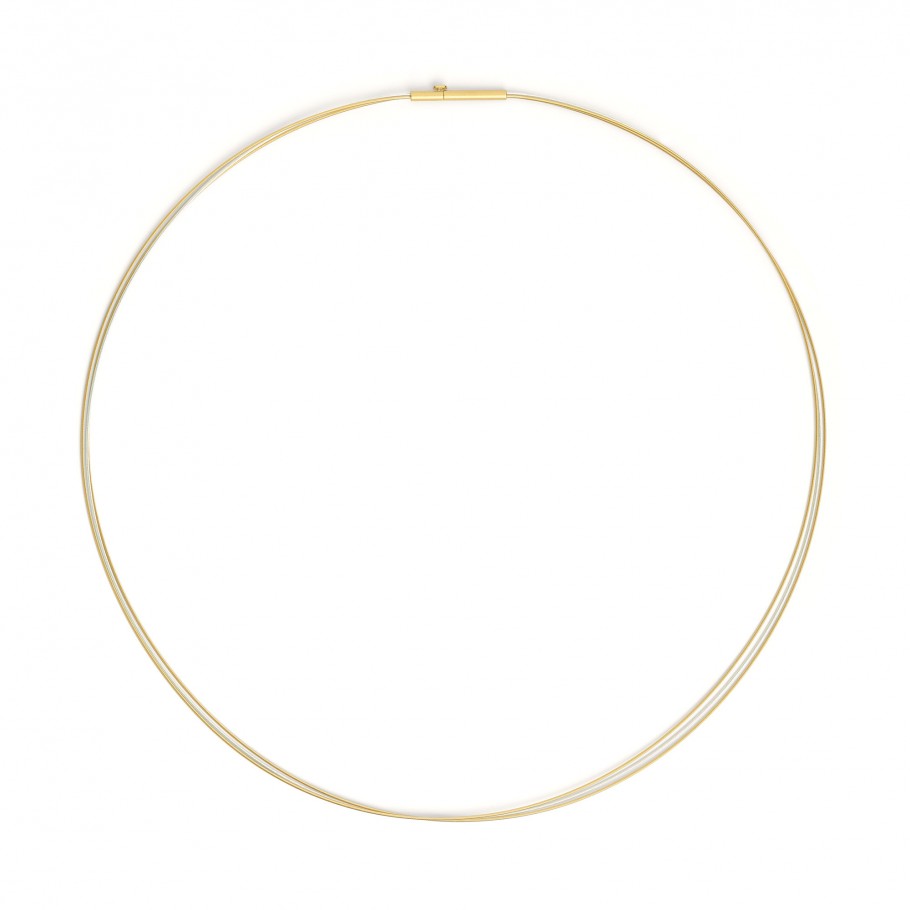 Seilcollier 41cm 3rhg Bicolor-1si+2Stahl-vg